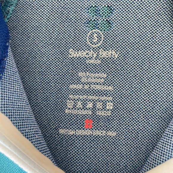 Women’s SWEATY BETTY 1/4 Zip Ski Baselayer Mountain Scene Top-Blue-Small - Picture 4 of 6